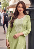 Ensemble salwar vert clair Hana - Tailles 40 et 42