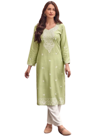 Ensemble salwar vert clair Hana - Tailles 40 et 42