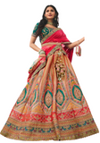 Lehenga mariée soie orange et rouge Hasmita