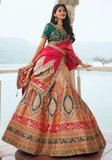 Lehenga mariée soie orange et rouge Hasmita