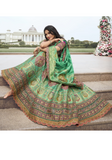 Lehenga mariée soie vert Hemalatha