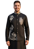 Gilet kurta homme noir Zayan - Narkis Fashion
