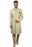 Sherwani mariage beige doré Ranbir - Narkis Fashion