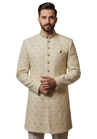 Tarun Blue Velvet Sherwani