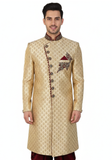 Sherwani Afzal doré – détails broderies et boutons