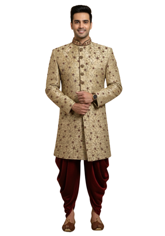 Sherwani mariage doré Haroon - Taille 40 - Narkis Fashion