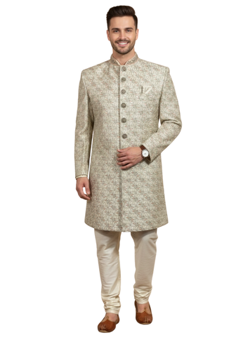 Sherwani mariage gris Aadesh - Taille 40 - Narkis Fashion