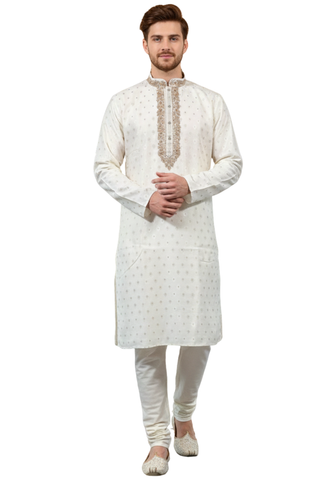 Kurta homme Ayaan blanc cassé