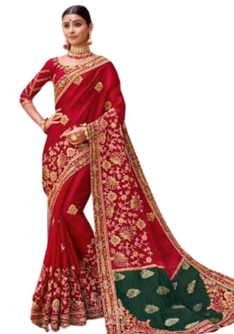 Sari Indien mariage rouge Jeevitha