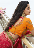 Lehenga mariée soie jaune et rouge Janani