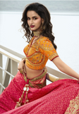 Lehenga mariée soie jaune et rouge Janani