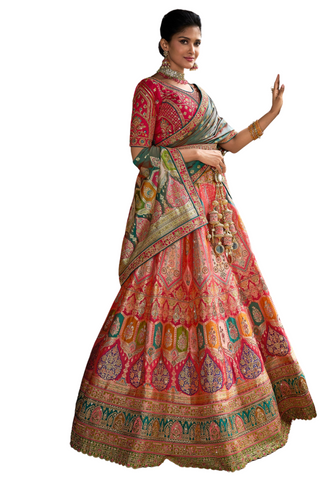 Lehenga royal multicolore Kanushri