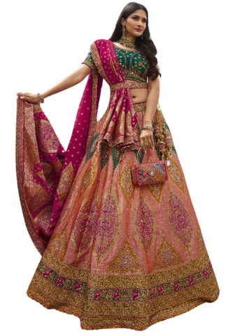 Lehenga mariée orange Kausalya