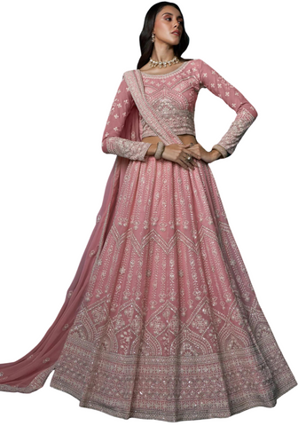 Indila Blue Bridal Lehenga