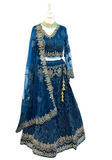 Kimaya petrol blue wedding lehenga