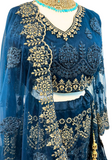 Kimaya petrol blue wedding lehenga