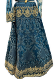 Lehenga mariage bleu Paon Kimaya