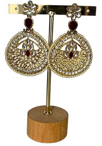 Kirthiga Burgundy Indian Earrings
