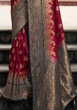Beau sari soie bordeaux Lakshmi