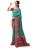 Beau sari soie vert Lalitha