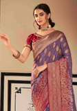 Beau sari soie mauve Latha