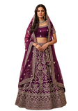 Beau lehenga mariage prune Manisha