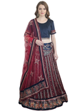 Lehenga Sadhana bordeaux velours