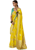 Sari soie mariage jaune citron Mandira