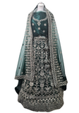 Beau lehenga mariage vert bouteille Manisha