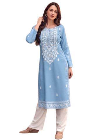 Ensemble salwar bleu ciel Nina - Tailles 40 et 42