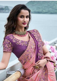 Sari designer rose violet Nafeesa