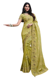 Beautiful trendy yellow orange Leena saree