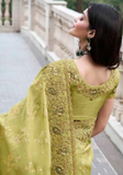 Elegant sari Indien jaune Neela