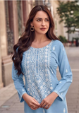 Ensemble salwar bleu ciel Nina - Tailles 40 et 42