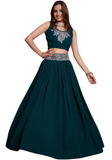 Lehenga designer bleu Nivi