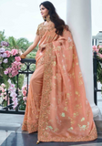 Beautiful trendy yellow orange Leena saree