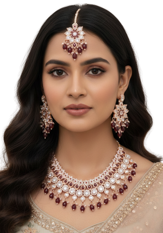Parure Indienne bordeaux Suhaina