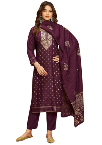 Salwar kameez prune Reya - Taille 38