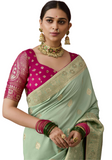 Sari soie mariage vert d'eau Rajshree