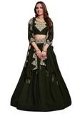 Lehenga designer vert olive Rita