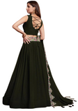 Lehenga designer vert olive Rita