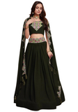 Lehenga designer vert olive Rita