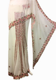Sari ready white wedding swetha