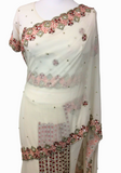 Sari ready white wedding swetha