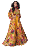 Stylish salwar floral jaune Sabina