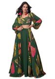 Stylish salwar floral vert Sabura