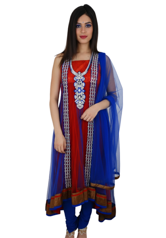 Salwar Designer Rouge Shihana - Taille 38 - Narkis Fashion