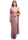 Sari indien lilas avec sequins