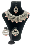 Sareega Salmon Pink Necklace and Earrings