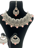 Sareega Salmon Pink Necklace and Earrings